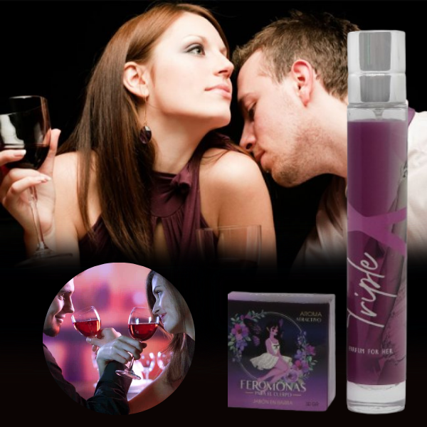 Triple "X" Kit de Seducción con Feromonas (Perfume + Jabón Femenino)