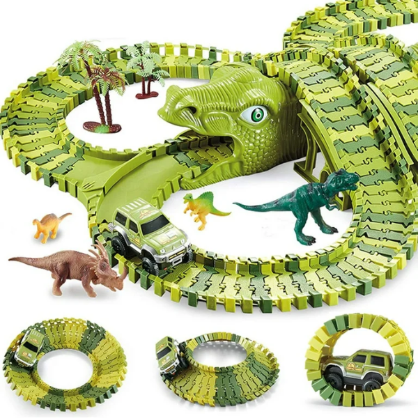 Jurassic Track™ Pista de Carreras Mundo de Dinosaurios (240 pcs) 🦖