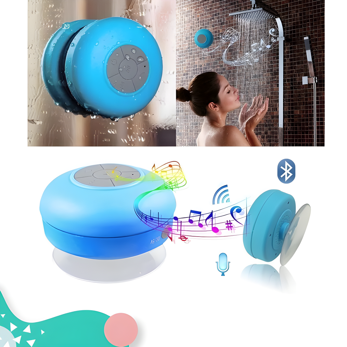 WaterMusic™ Parlante Inalámbrico Con Bluetooth Para Ducha