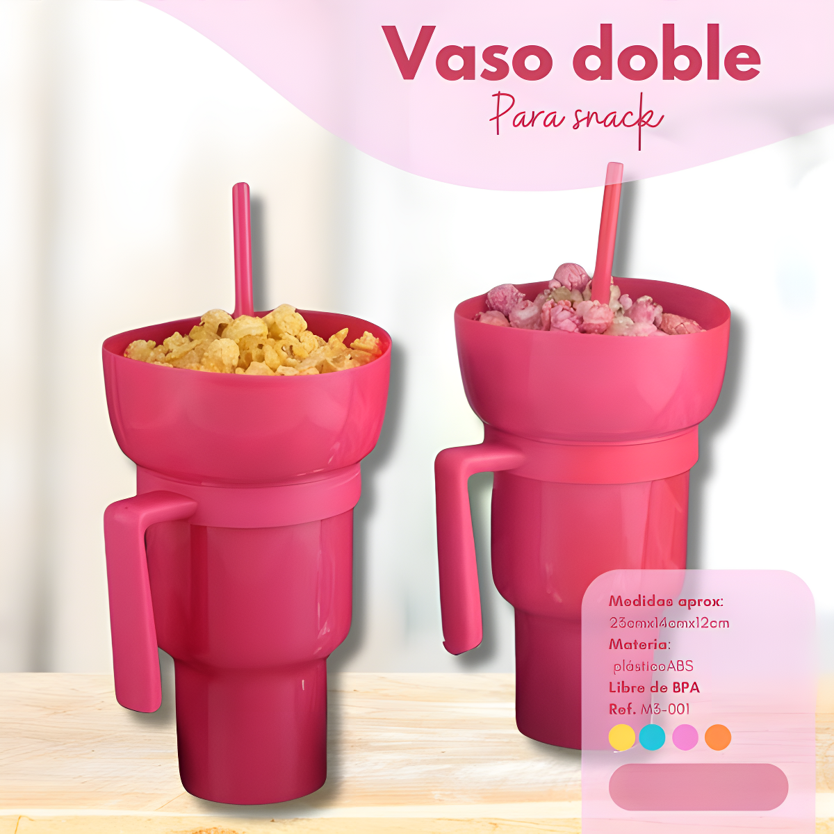 ComboSnack 2 en 1™ -  Vaso Doble Para Tu Comodidad