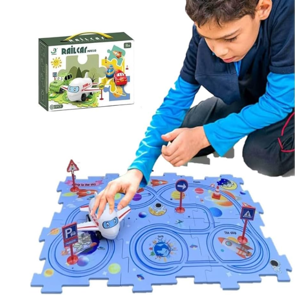 PuzzleRacer™ Pista de Coches Para Niños (25 Pcs)