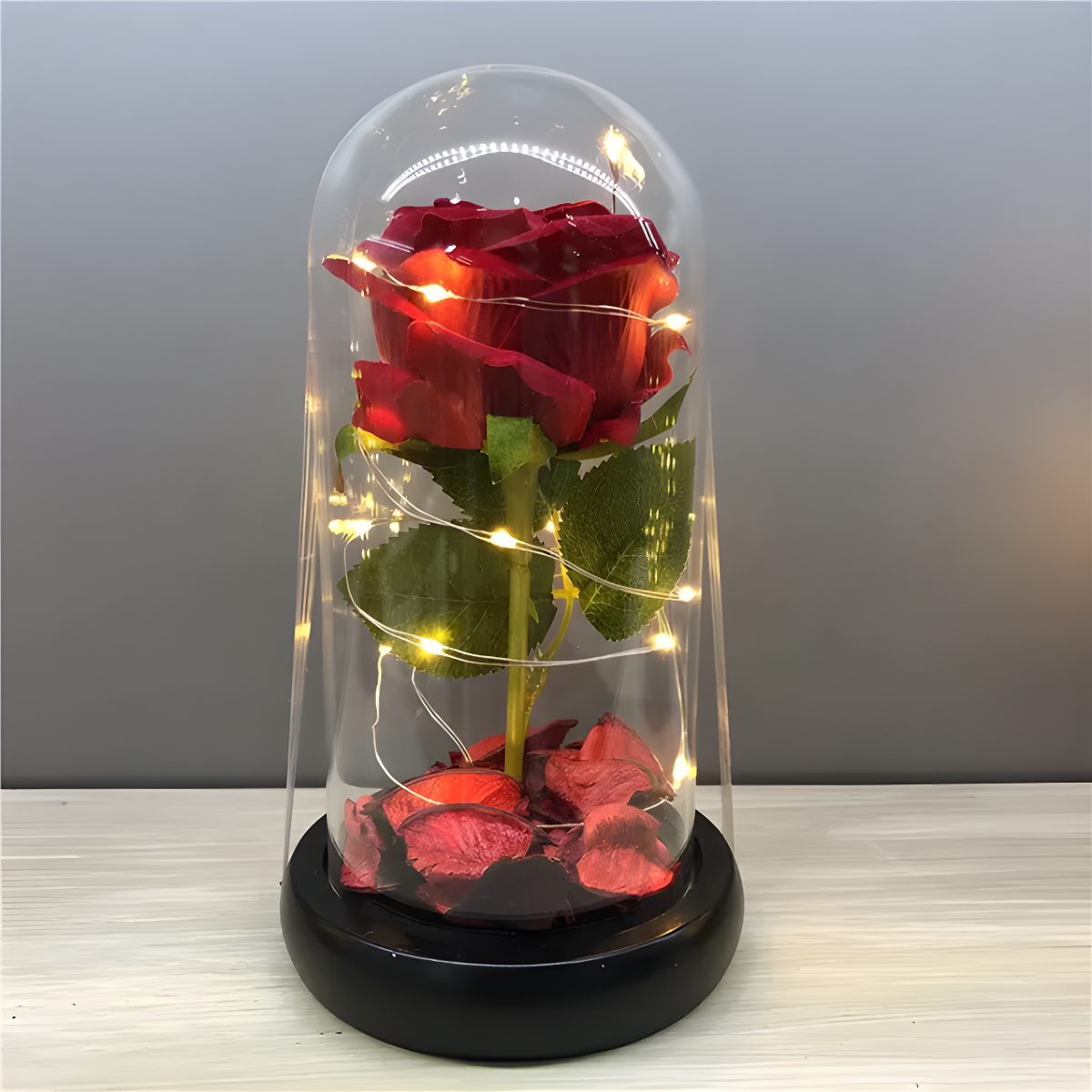 Rosa Eterna™ Flor en Cápsula con Luz Led