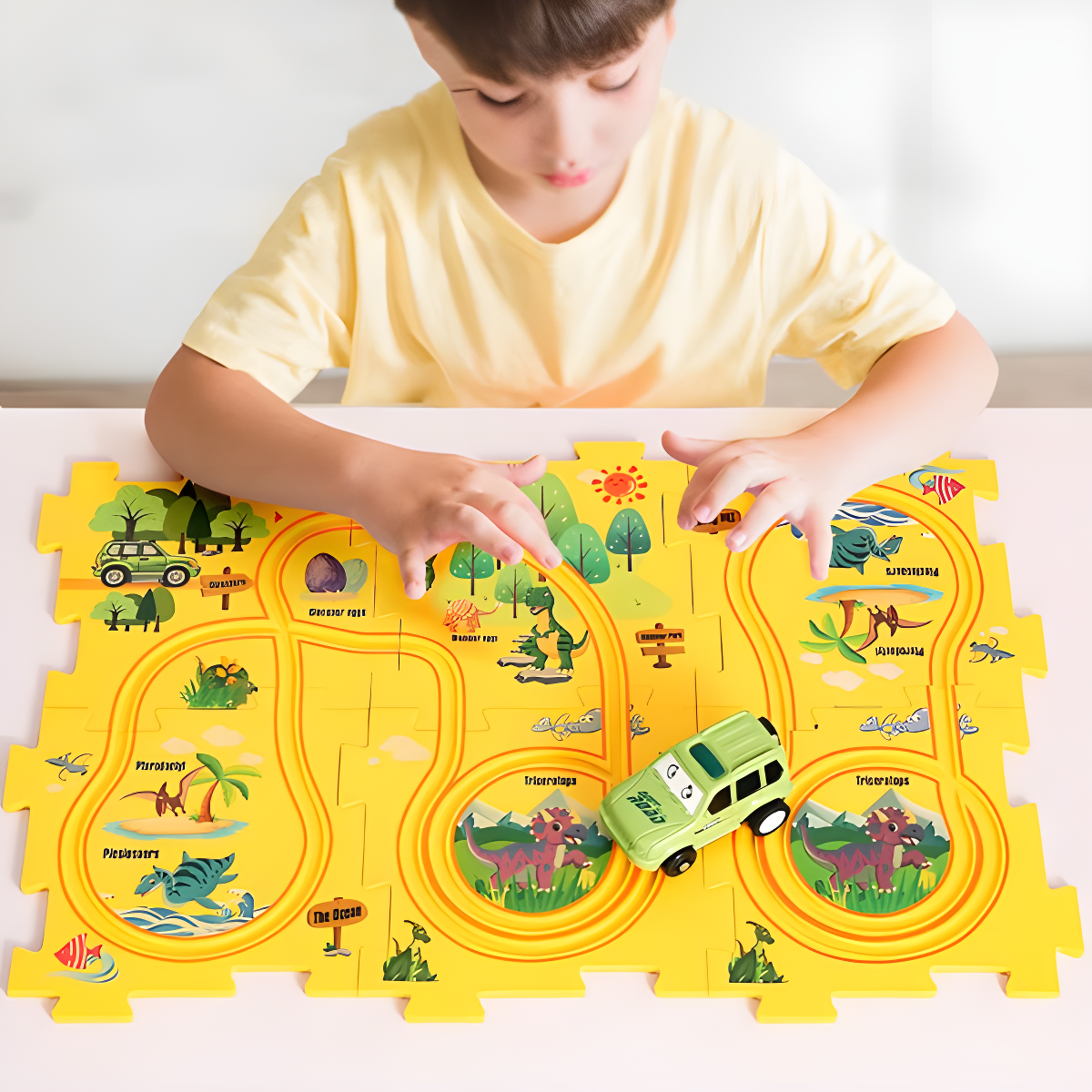 PuzzleRacer™ Pista de Coches Para Niños (25 Pcs)