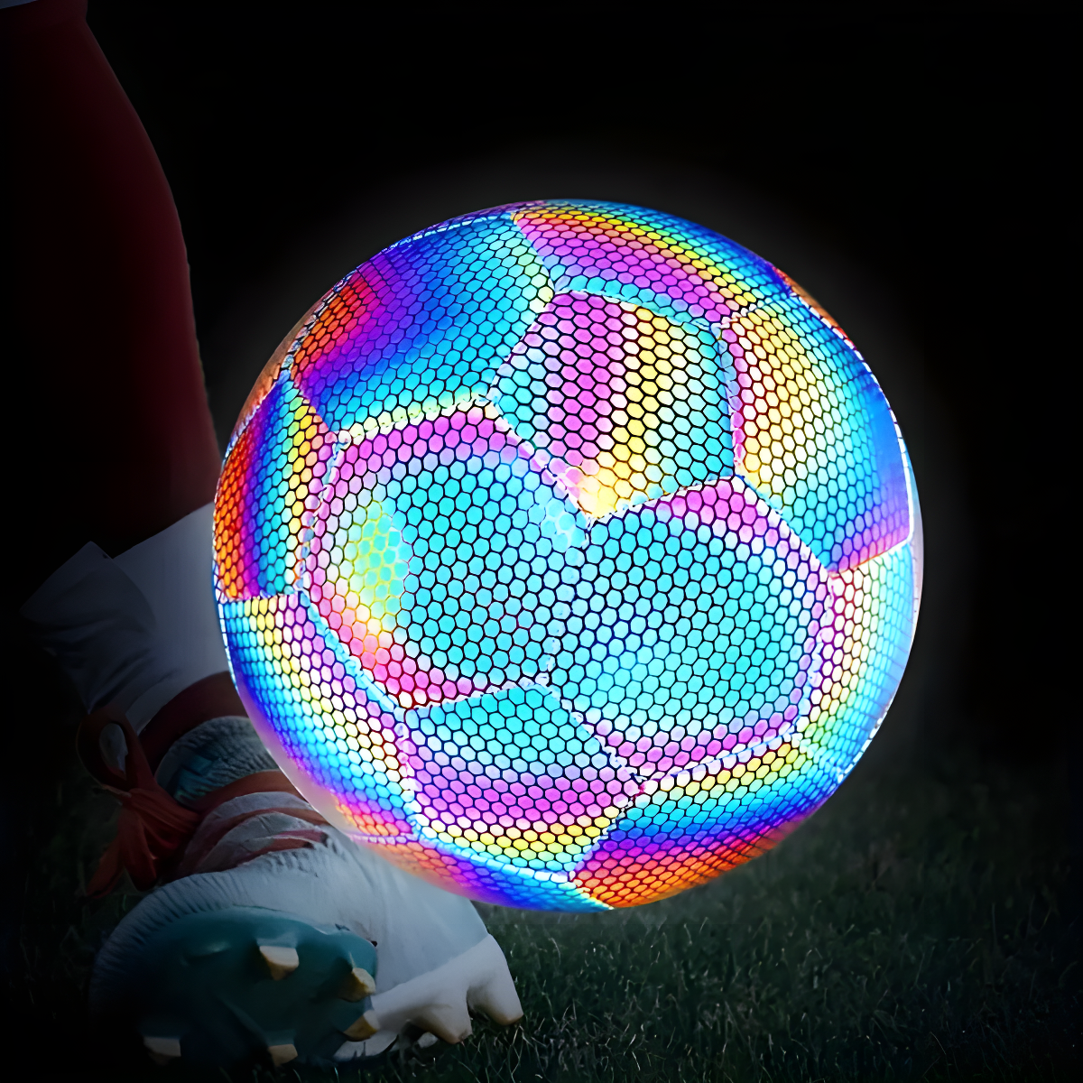 LuminousFut™ Balón de Fútbol Reflectivo ⚽