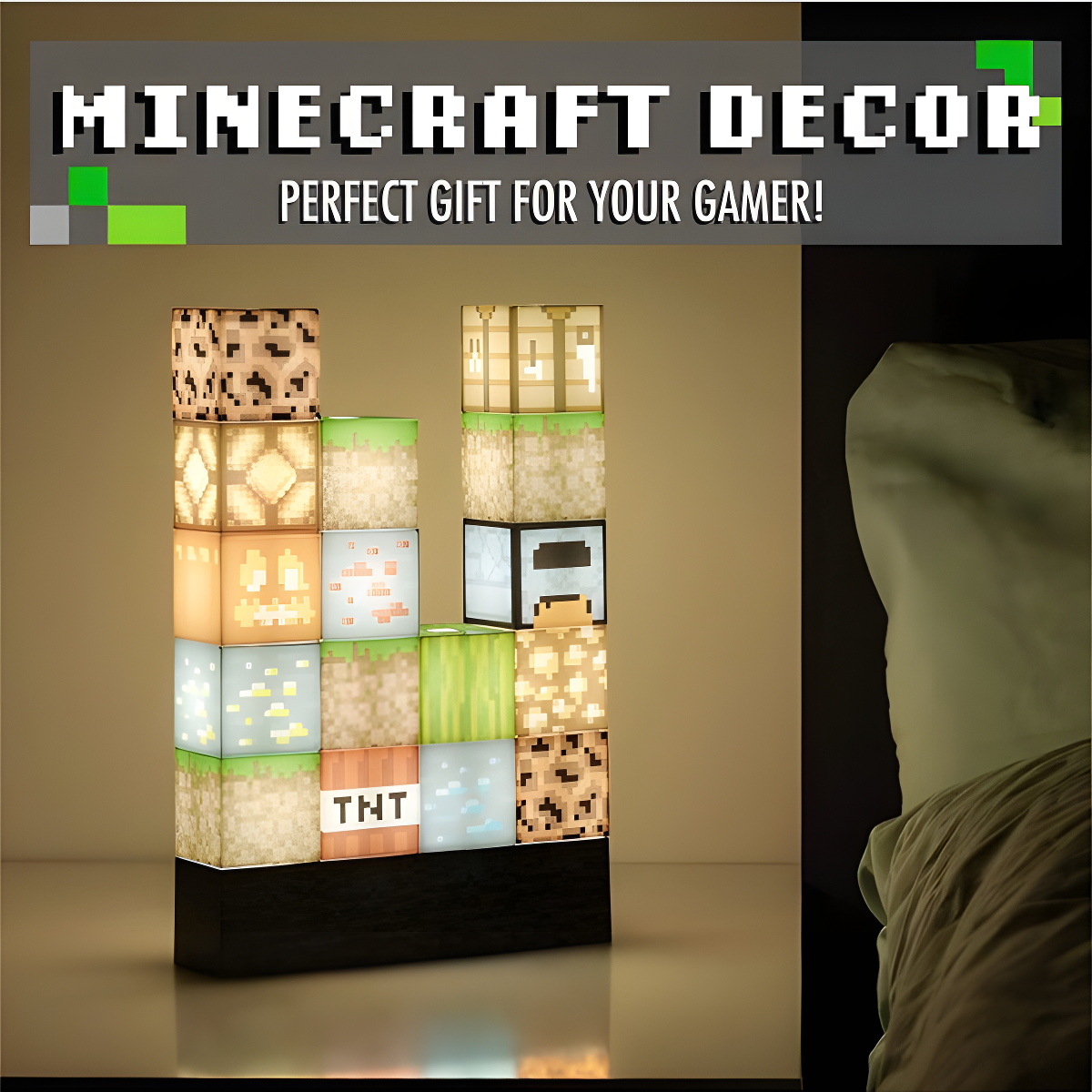 Minecraft World™ Decoración Personalizable (16 Bloques Luminosos)