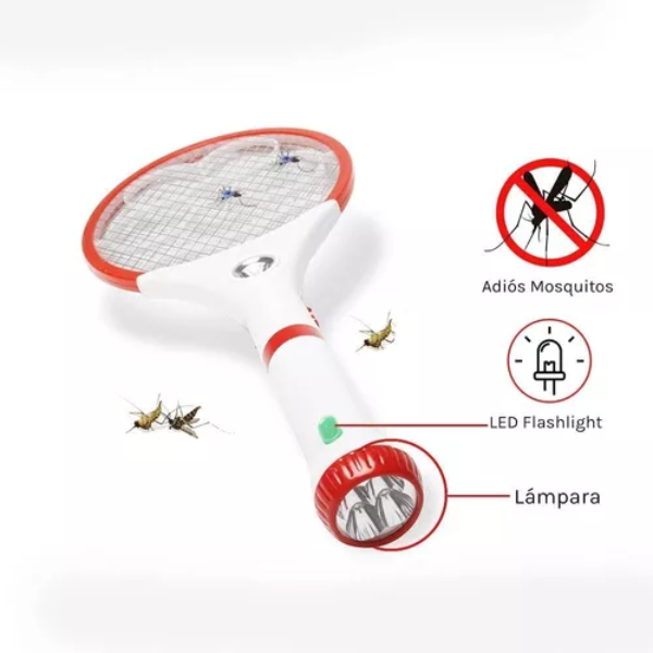 Bye Flys™ Raqueta Eléctrica Con Linterna *MATA INSECTOS*