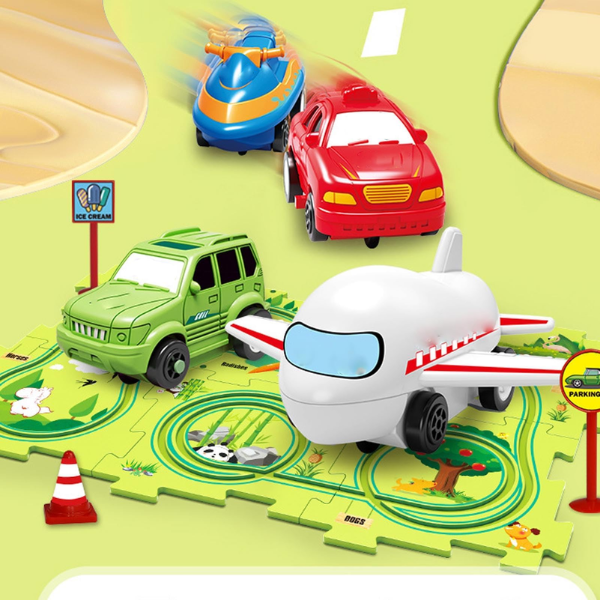 PuzzleRacer™ Pista de Coches Para Niños (25 Pcs)