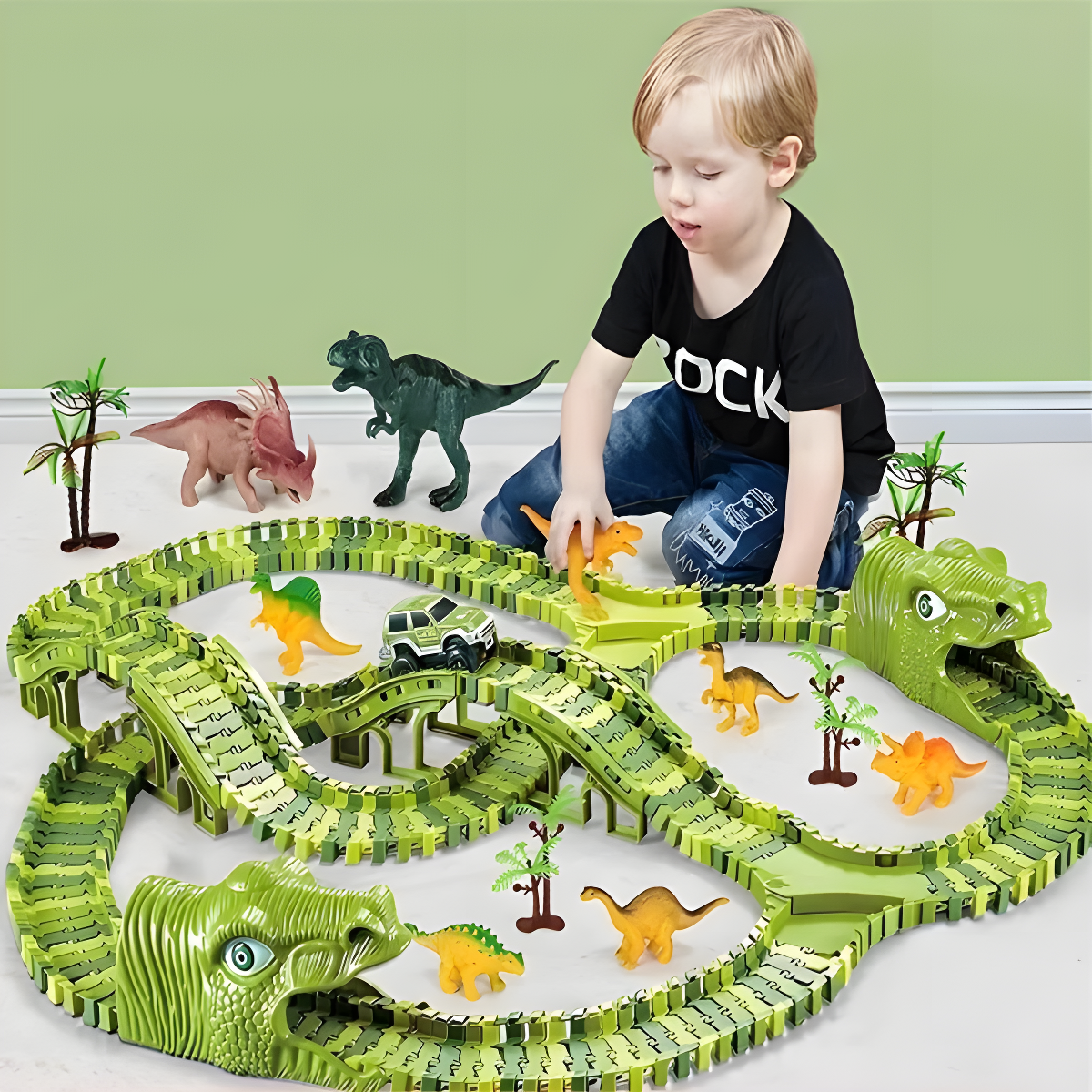 Jurassic Track™ Pista de Carreras Mundo de Dinosaurios (240 pcs) 🦖