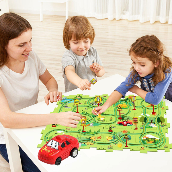 PuzzleRacer™ Pista de Coches Para Niños (25 Pcs)