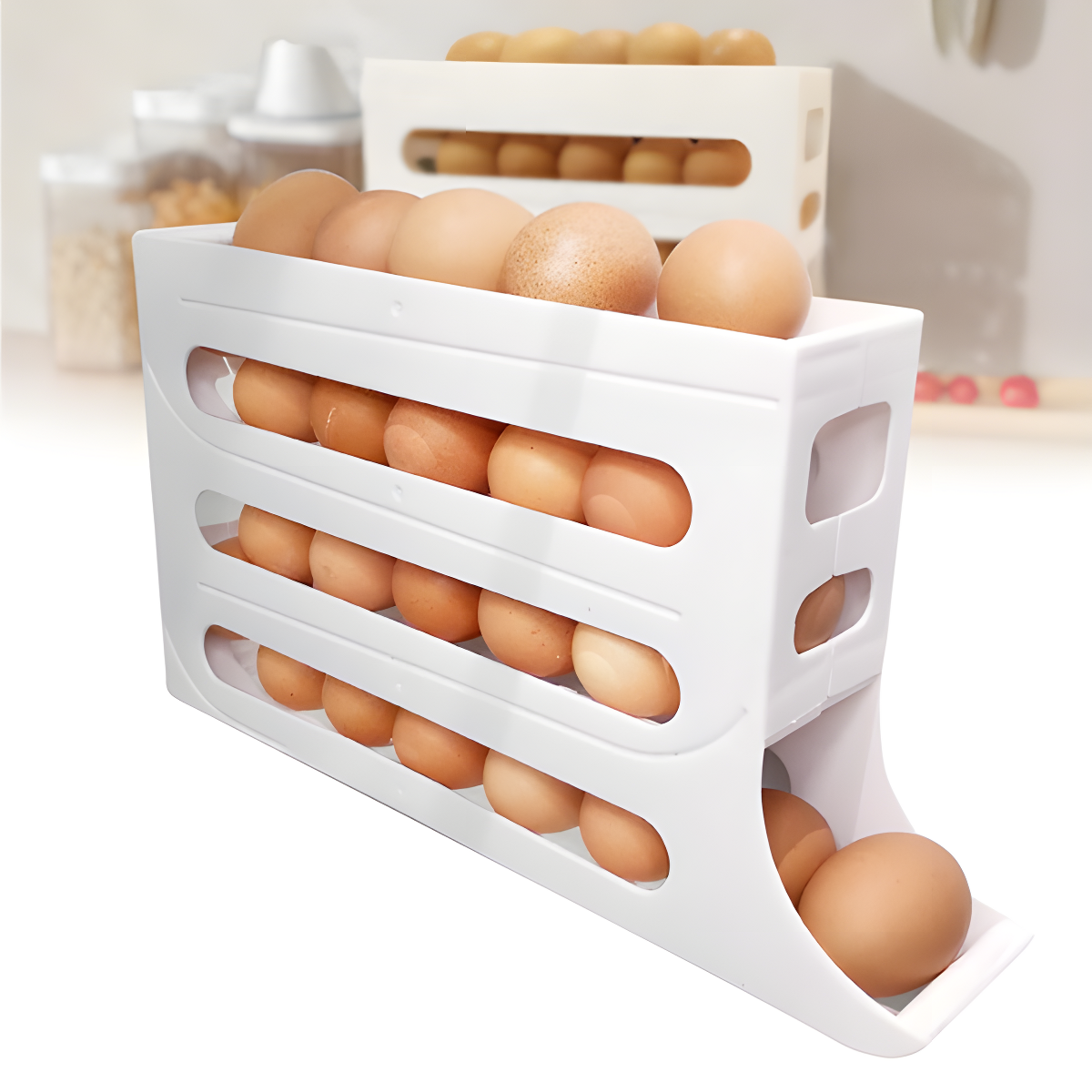 Practi-Egg™ Organizador de Huevos 4 Niveles (30 Puestos)