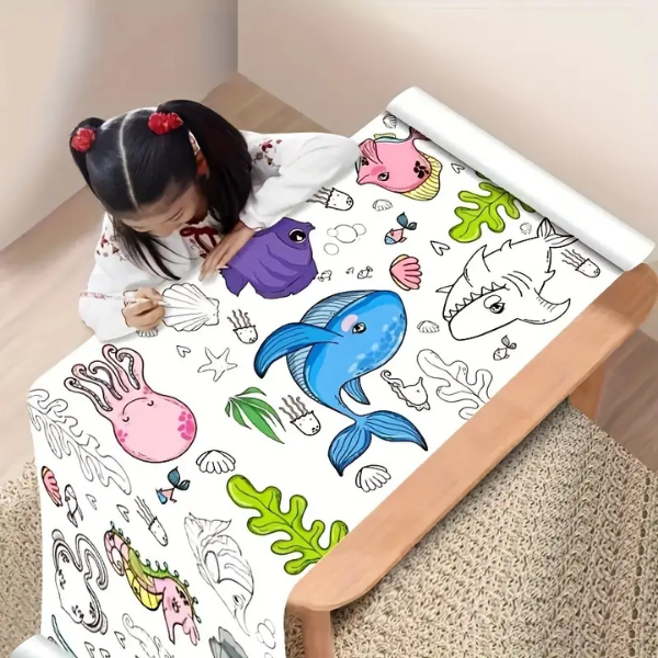 Súper Combo de Arte: Rollo de Dibujos 3m + 24 Marcadores