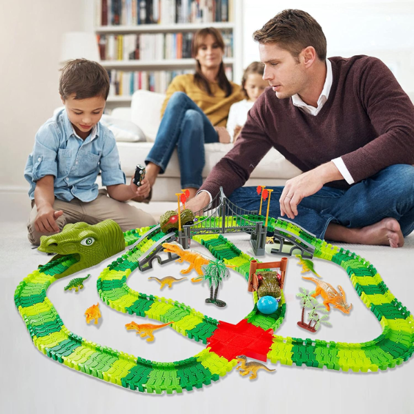 Jurassic Track™ Pista de Carreras Mundo de Dinosaurios (240 pcs) 🦖