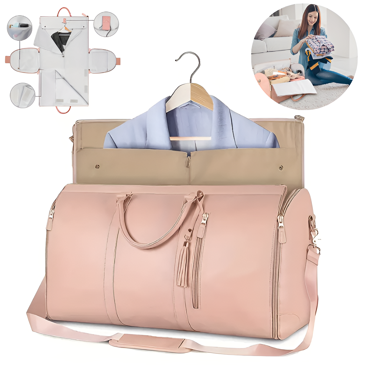 TraveLux™ Bolso Plegable de Gran Capacidad & Porta Trajes