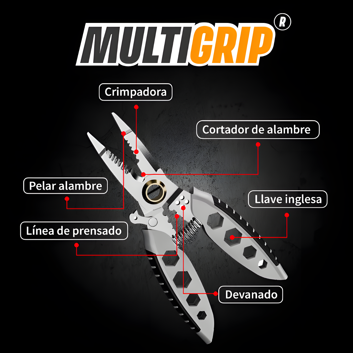 MultiGrip™ Herramienta Multifuncional 16 en 1