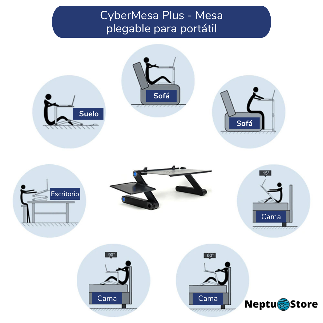 CyberMesa Plus - Mesa plegable para portátil
