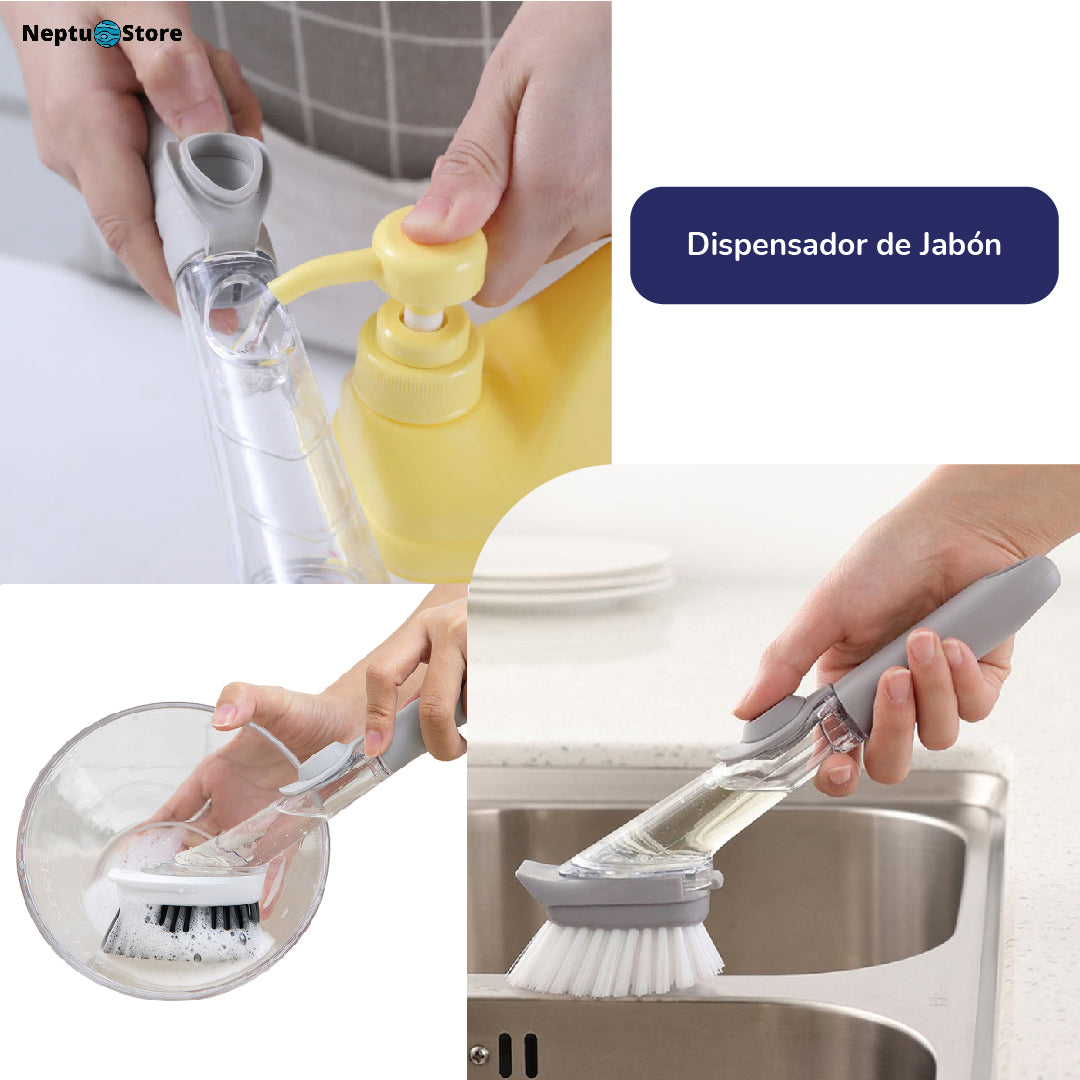 Lavaplus - Cepillo con dispensador de jabón
