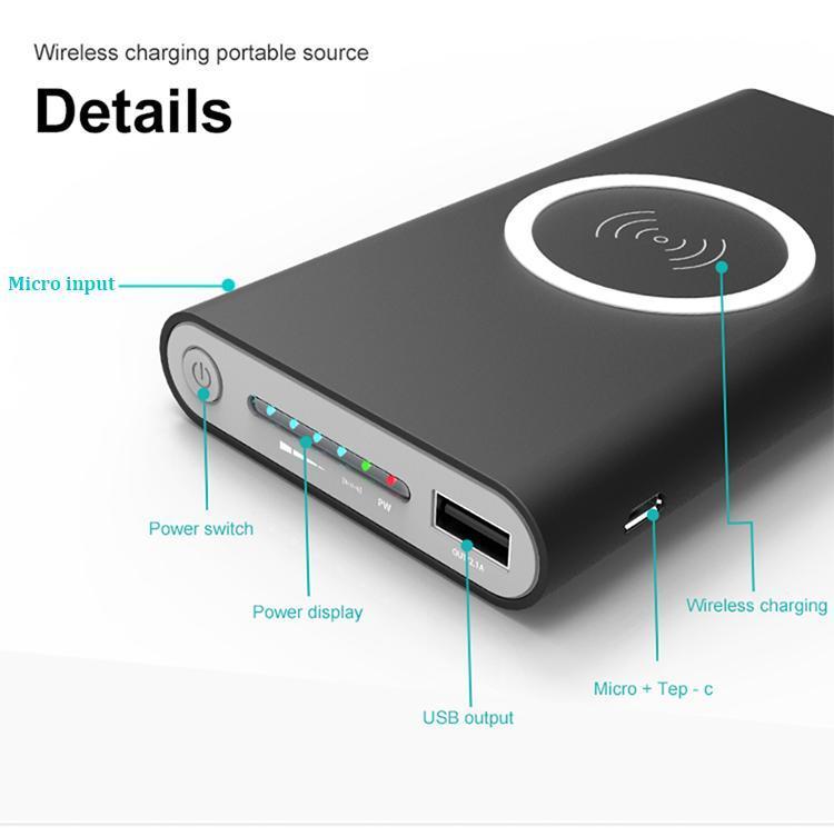 Wireless Charger Power Bank 8000mAh - Quick Charge